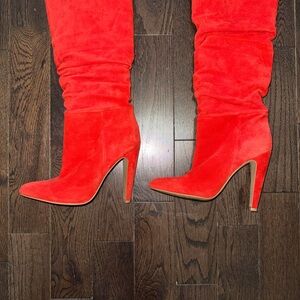 Steve Madden Vibrant Red Heeled Boots